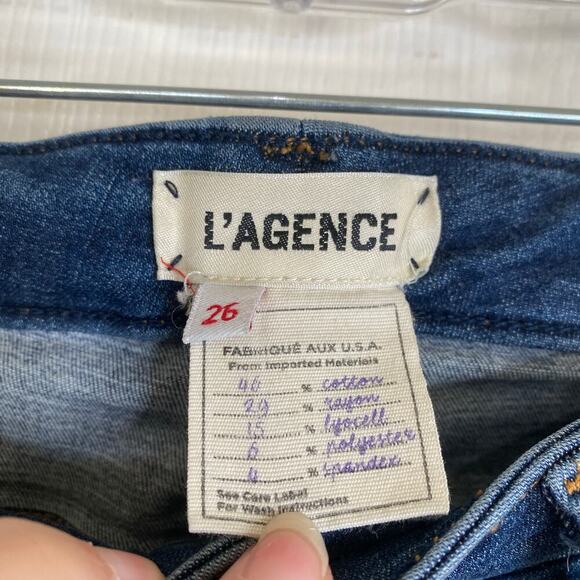 L'AGENCE Margot High Rise Ankle Skinny Jeans in Dark Vintage Size 26 - Picture 5 of 8